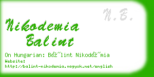 nikodemia balint business card